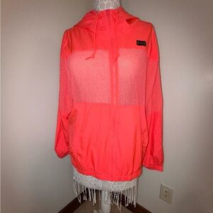 PINK Victoria’s Secret medium pink mesh windbreaker jacket.